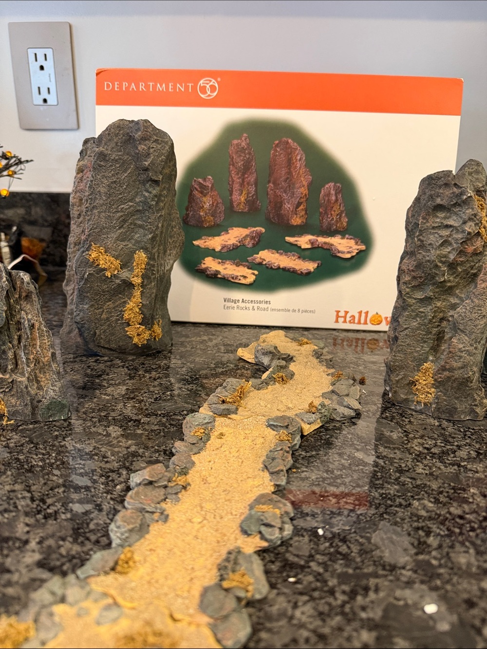 Department 56 Gray Rock Formations with Tan Sandy Road